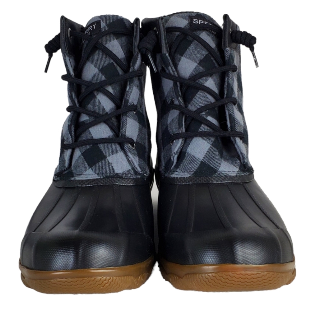 New Sperry syren gulf buffalo check black winter rain snow duck boots outdoor - Picture 8 of 15